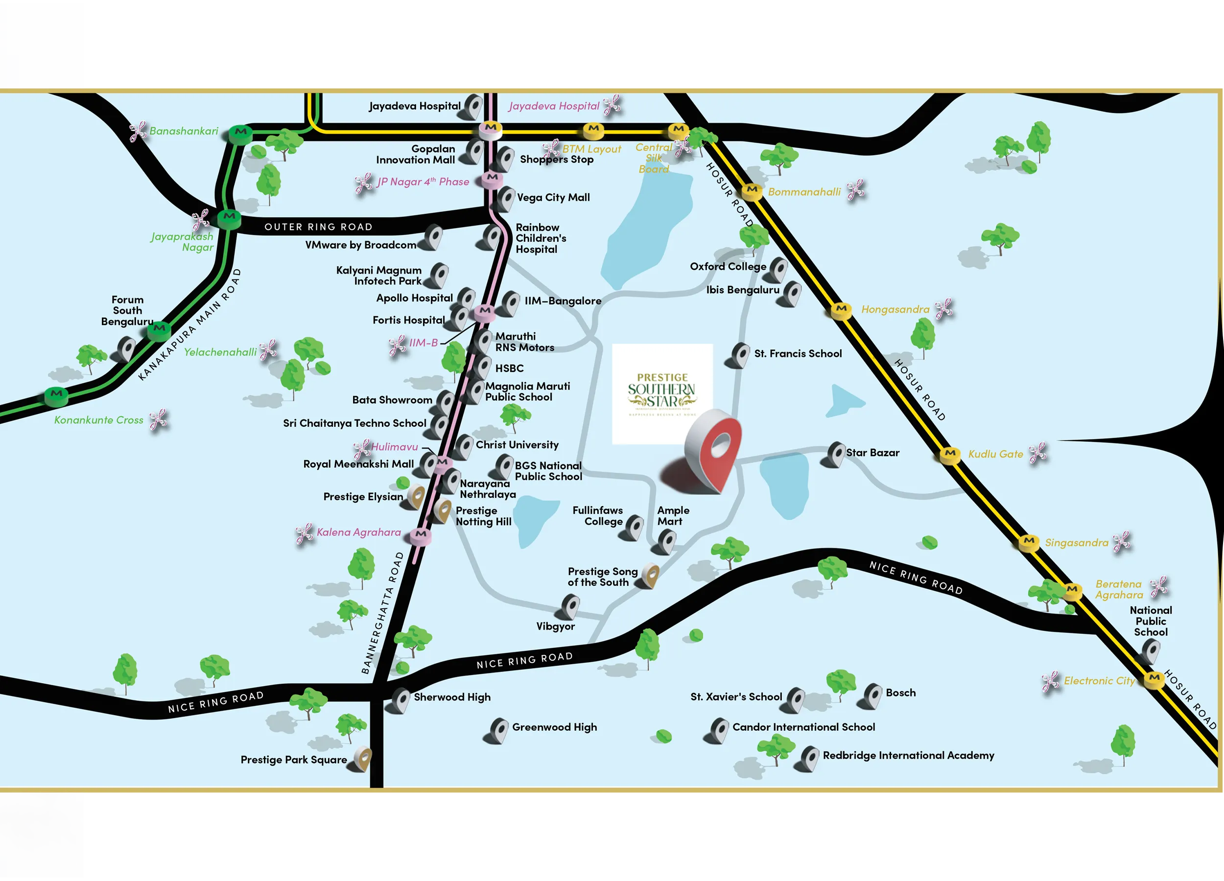 Prestige Southern Star Location Map
